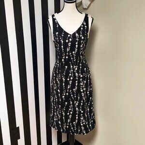 Andrea Viccaro: Black and White Floral Design Dress Size 8